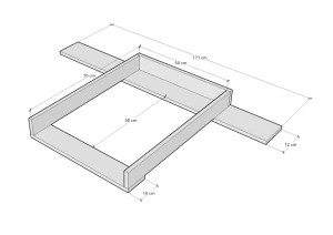 Przewijak nakładka na komodę Storemolla Ikea 171x50x91 cm z blendą BRĄZOWA