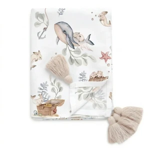 Otulacz bambusowy 100 x 70 cm, z chwostami Magic Ocean - YOSOY 