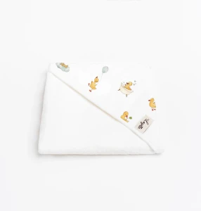 Bambusowy ręcznik niemowlęcy LUCKY DUCKY, 85x85 cm - Layette